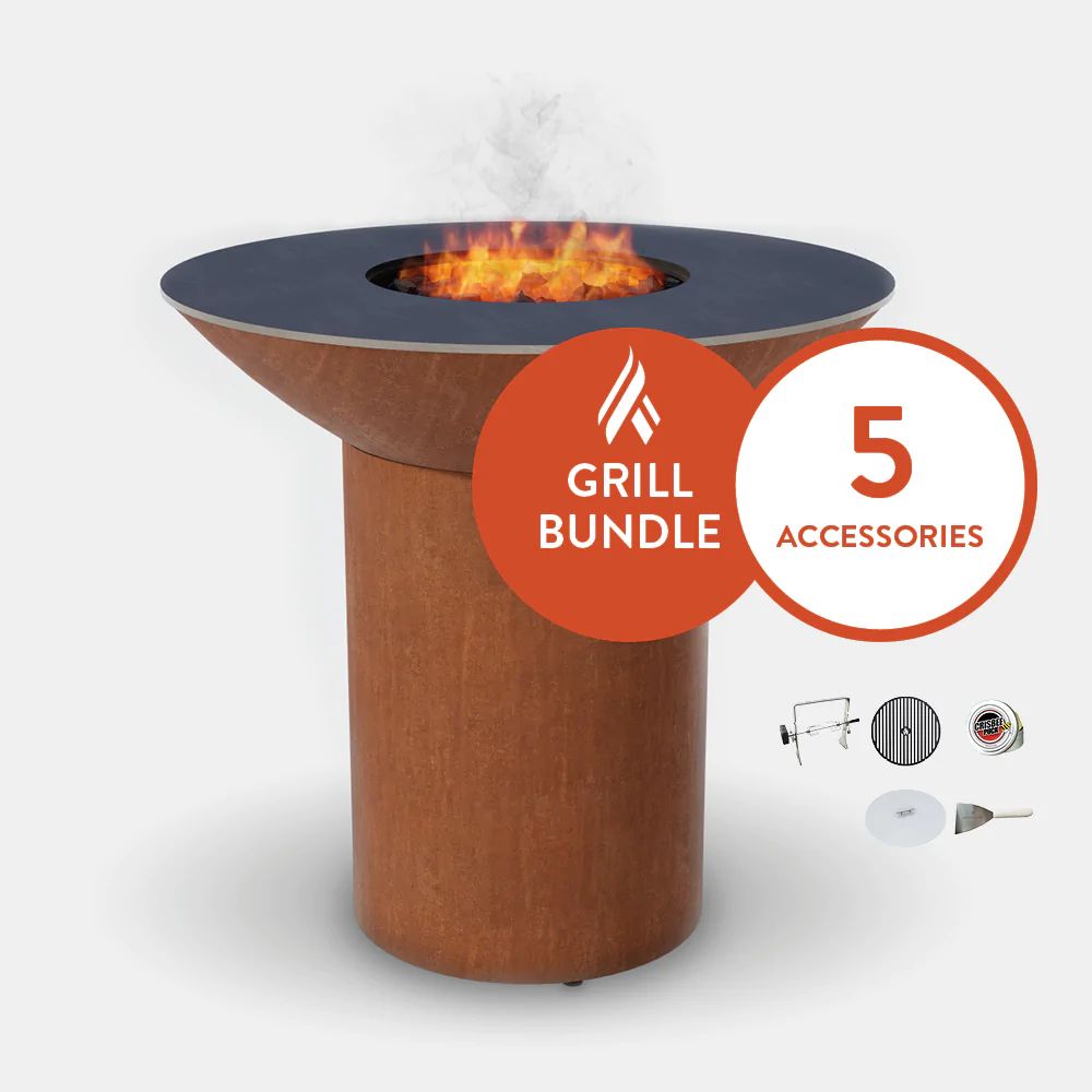 Arteflame Classic 40" Grill High Round Base Home Chef Bundle - Upper Livin
