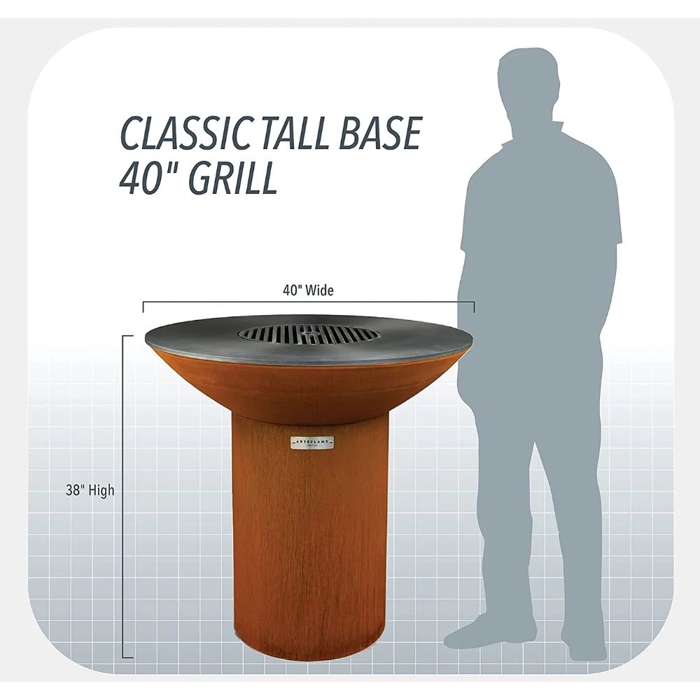 Arteflame Classic 40" Grill High Round Base with Storage Bundle - Upper Livin