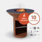 Arteflame Classic 40" Grill High Round Base w/ Home Chef Max Bundle - Upper Livin