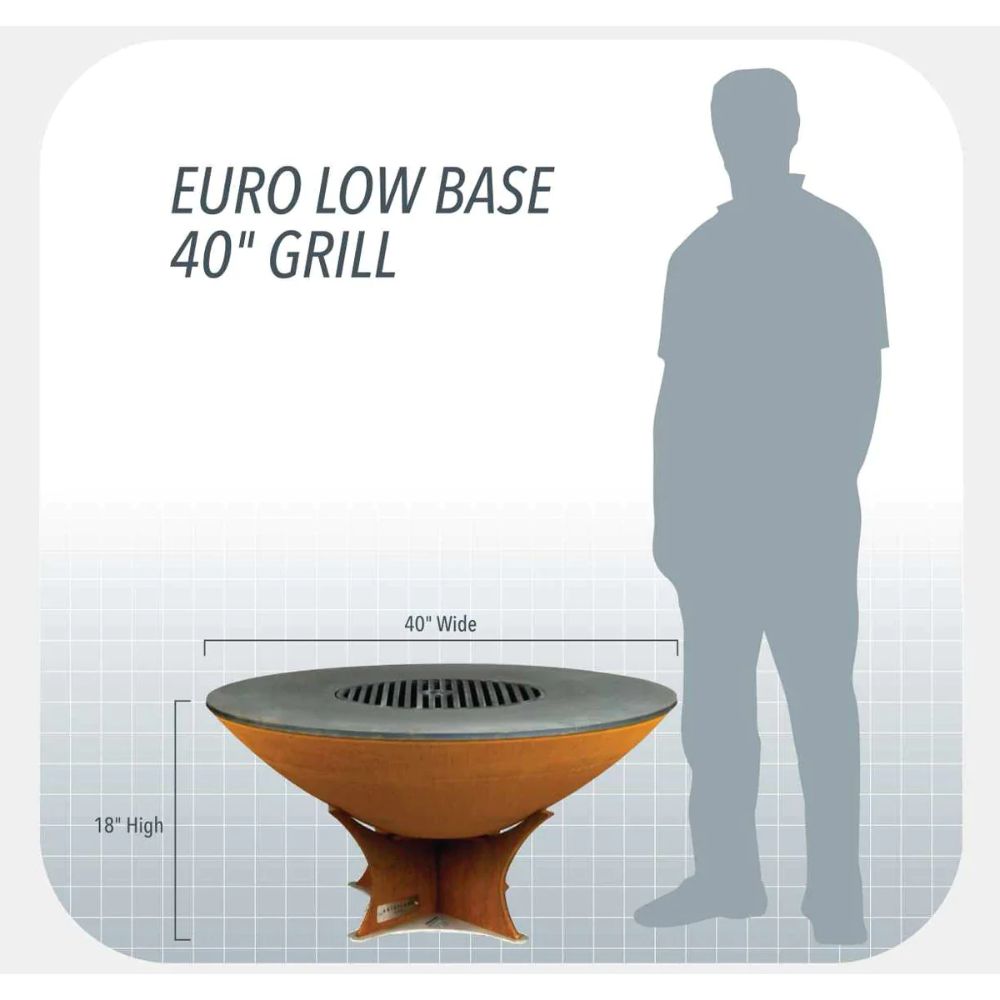 Arteflame Classic 40" Grill Low Round Base Home Chef Bundle - Upper Livin