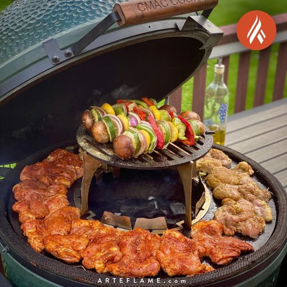 Arteflame Green Egg Kamado Style Grill Griddle Combination Inserts - Upper Livin