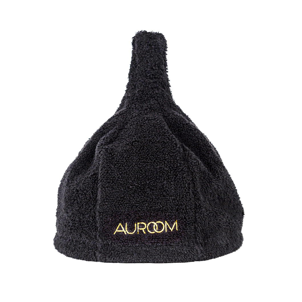Auroom Natural Linen And Cotton Blend Black Sauna Hat Pipe - Upper Livin