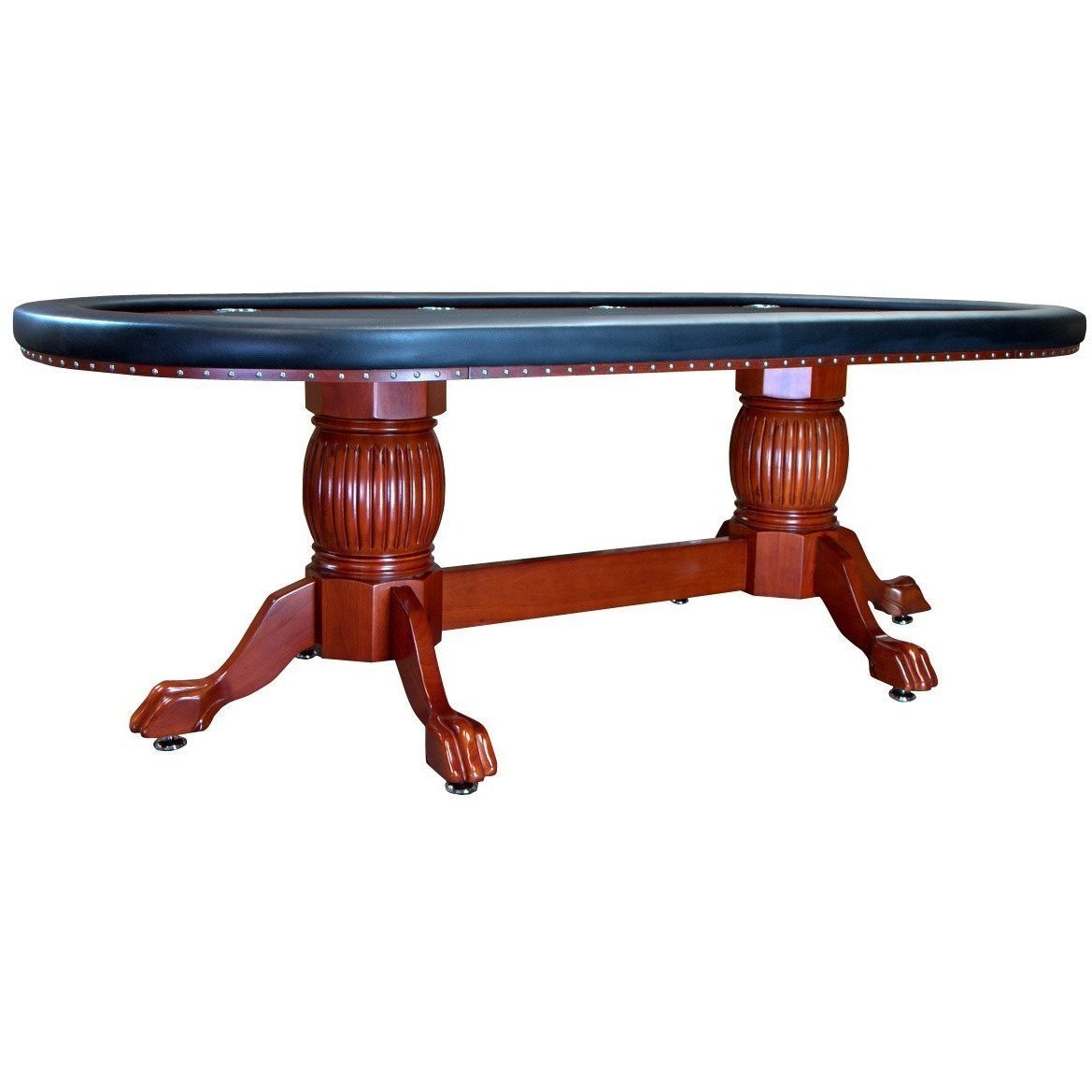 BBO Poker Tables Rockwell Mahogany Oval Poker Table - Upper Livin