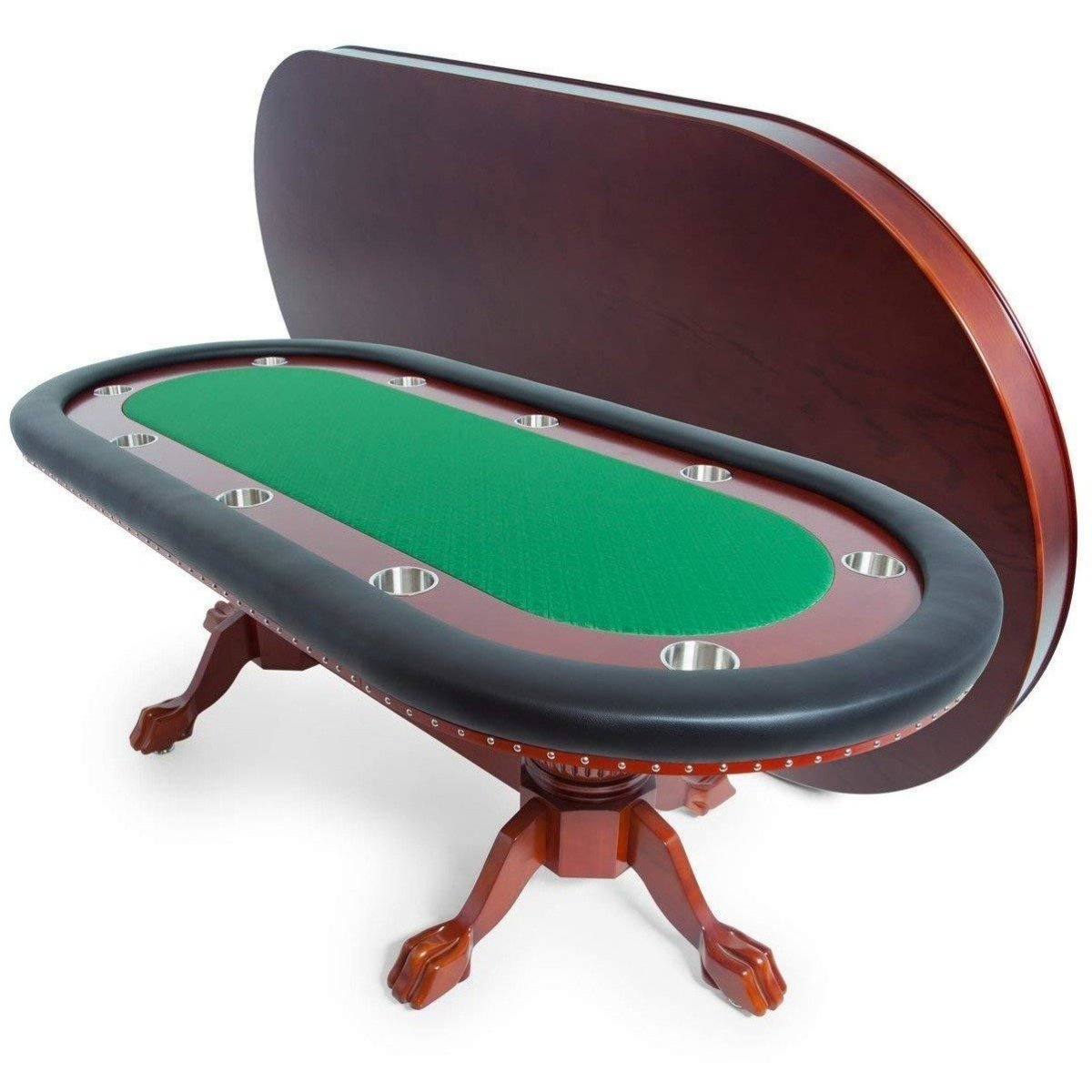 BBO Poker Tables Rockwell Mahogany Oval Poker Table - Upper Livin