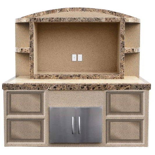 Cal Flame ODC-2 Crystal Outdoor Entertainment Center - Upper Livin