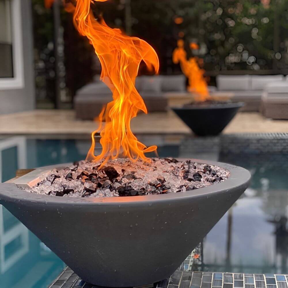 The Outdoor Plus Cazo GFRC Fire Bowl - Match Lit-Upper Livin