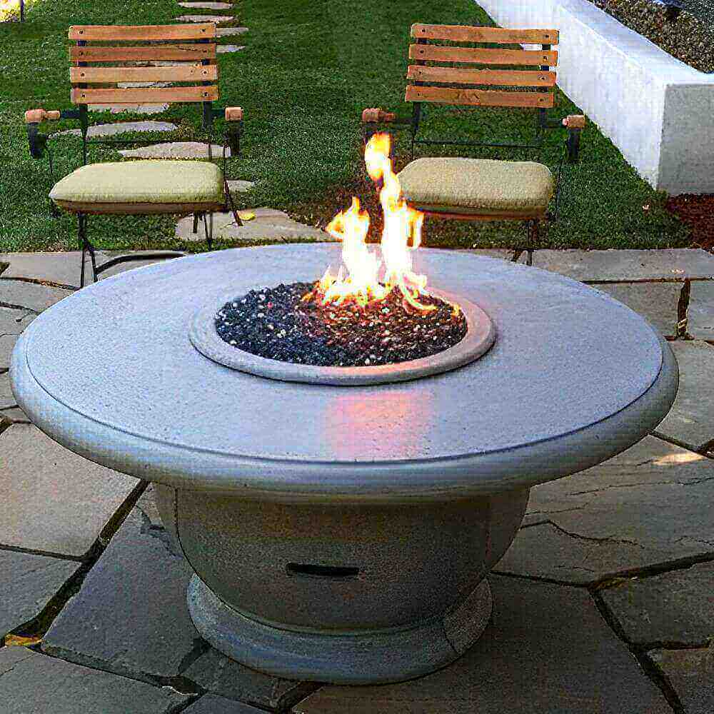 American Fyre Designs Amphora Fire Table with Concrete Top- Upper Livin