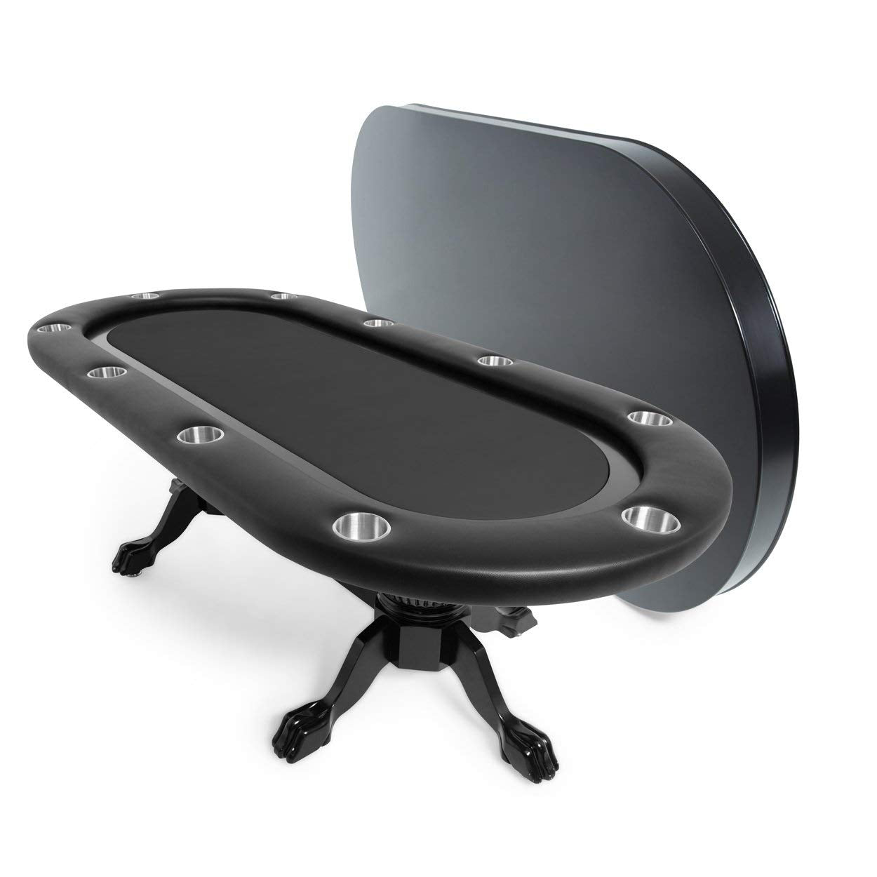 BBO Poker Tables Elite Black Oval Poker Table 10 Person - Upper Livin