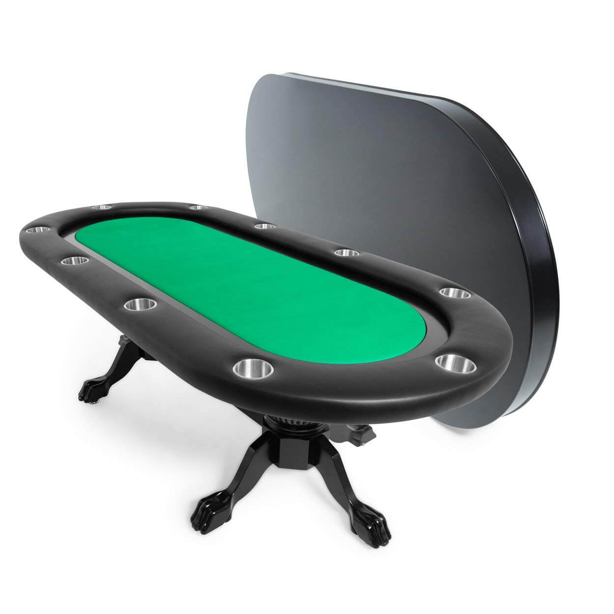 BBO Poker Tables Elite Black Oval Poker Table 10 Person - Upper Livin