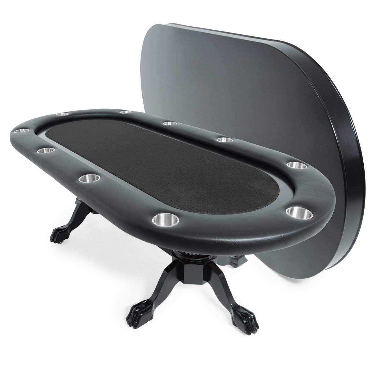 BBO Poker Tables Elite Black Oval Poker Table 10 Person - Upper Livin