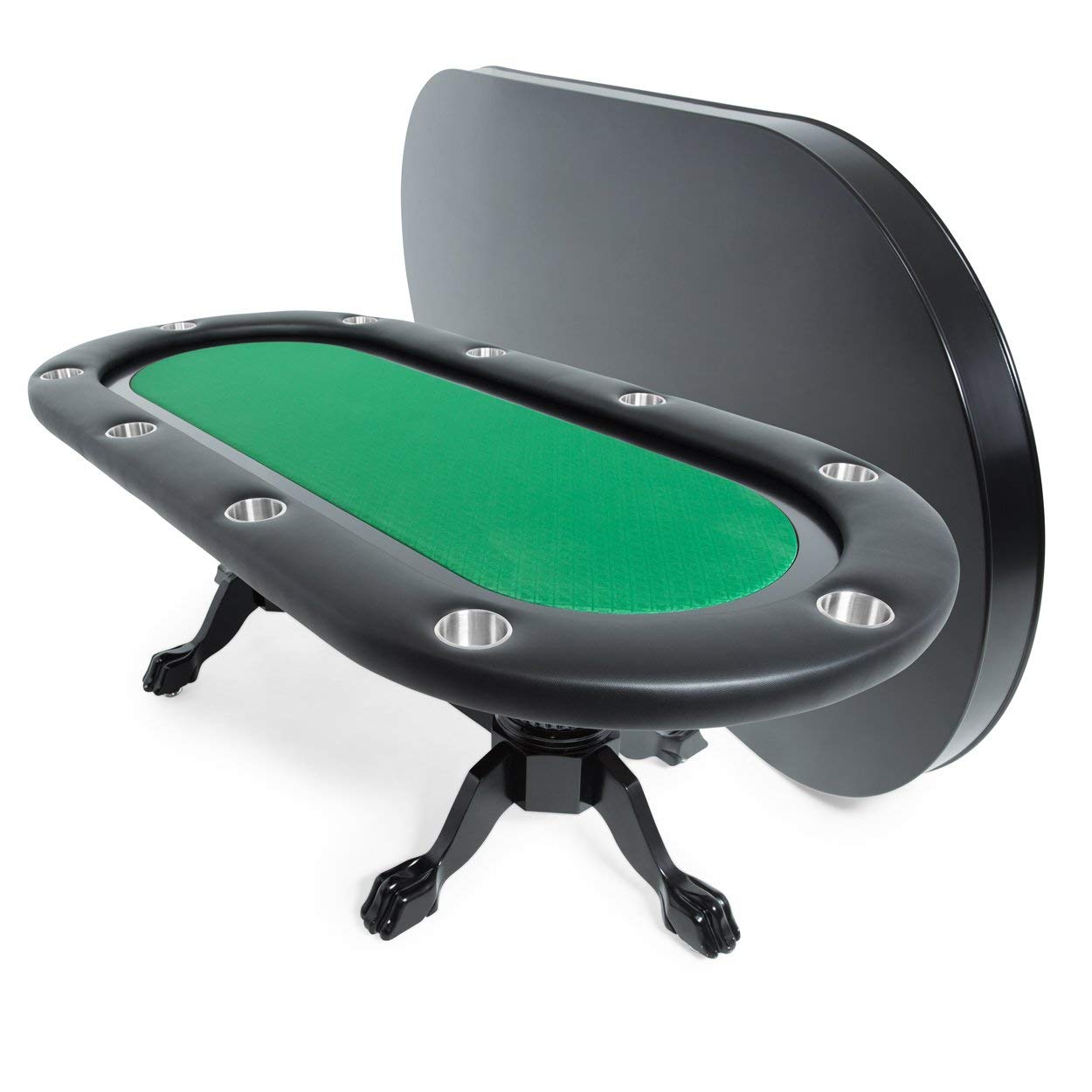 BBO Poker Tables Elite Black Oval Poker Table 10 Person - Upper Livin