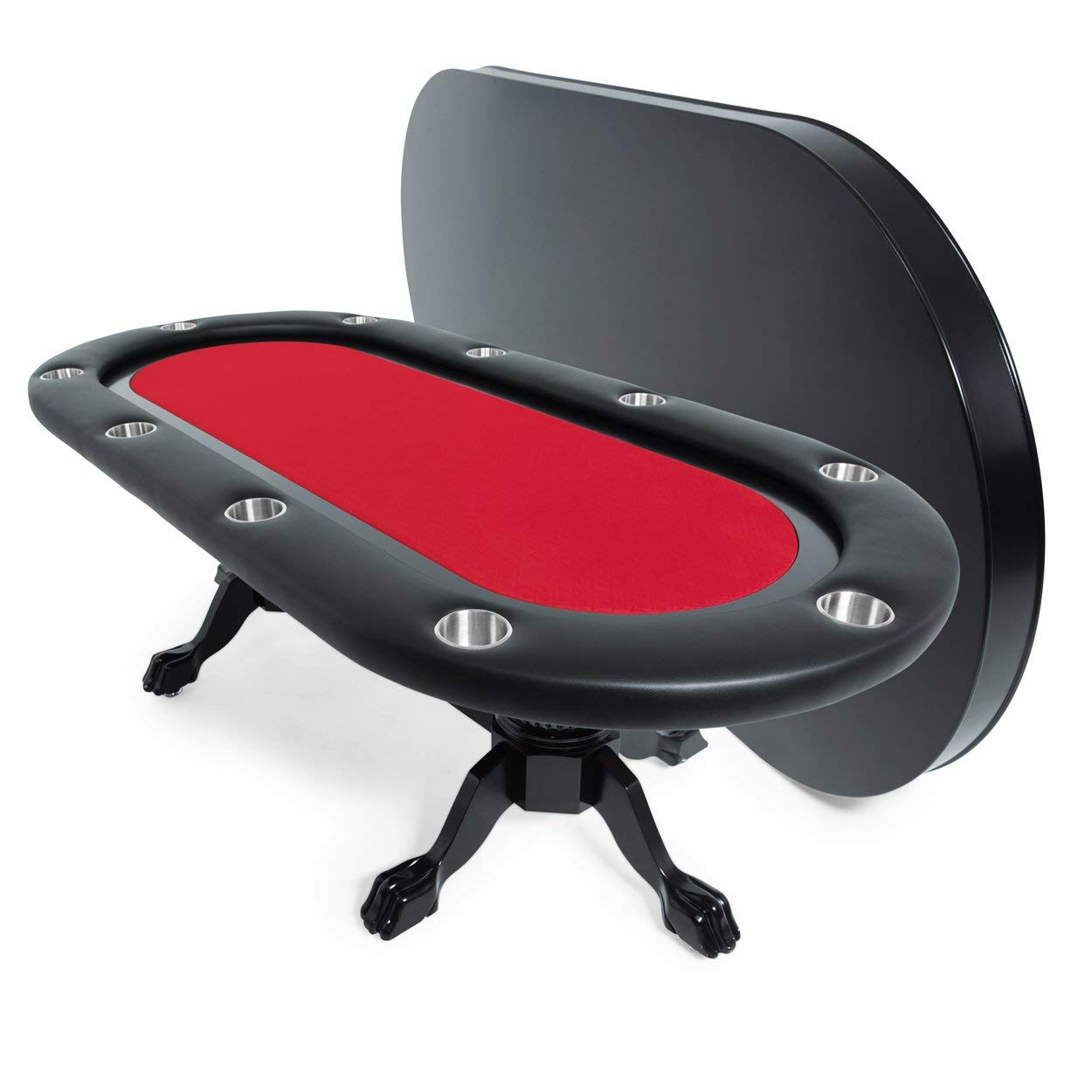 BBO Poker Tables Elite Black Oval Poker Table 10 Person - Upper Livin