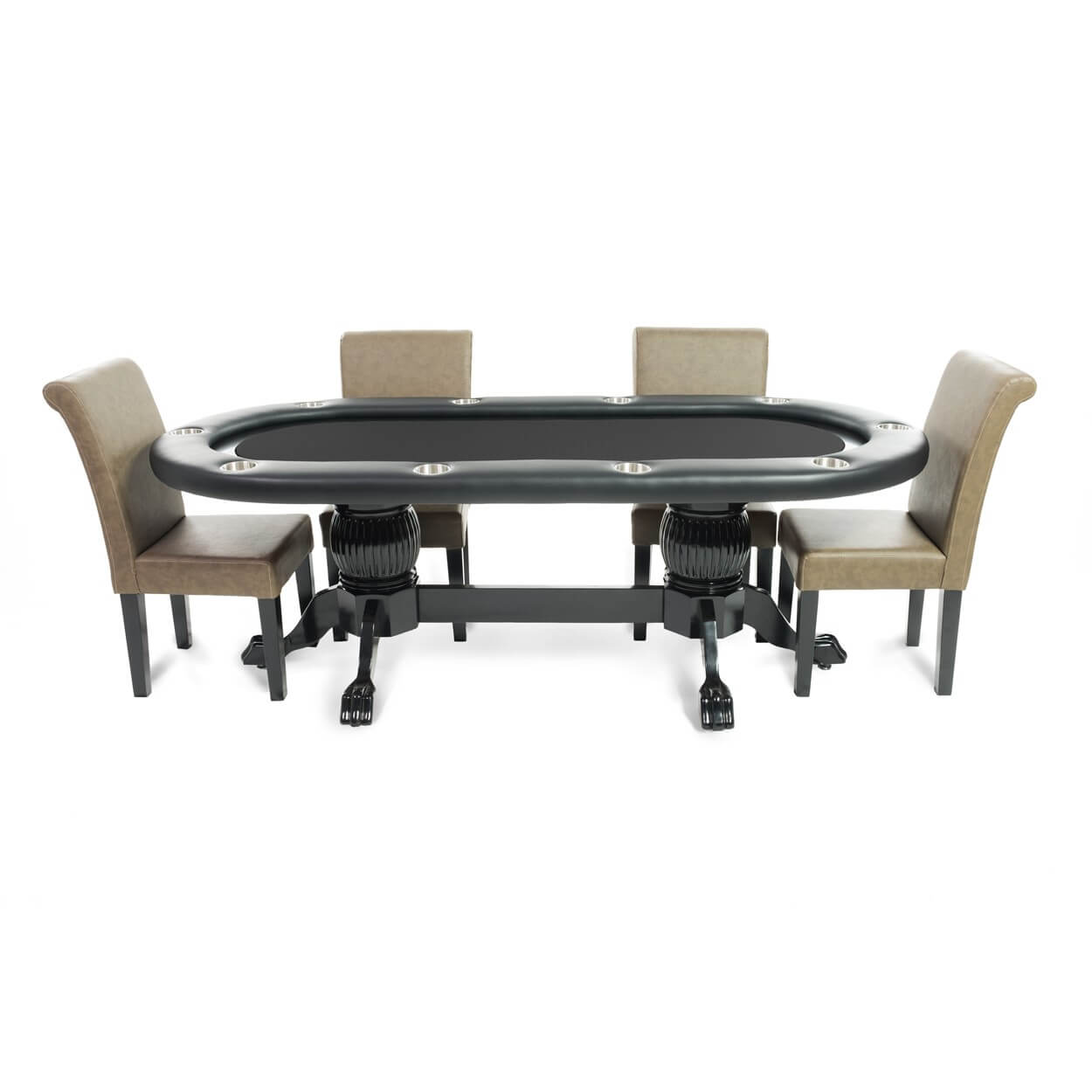 BBO Poker Tables Elite Black Oval Poker Table 10 Person - Upper Livin