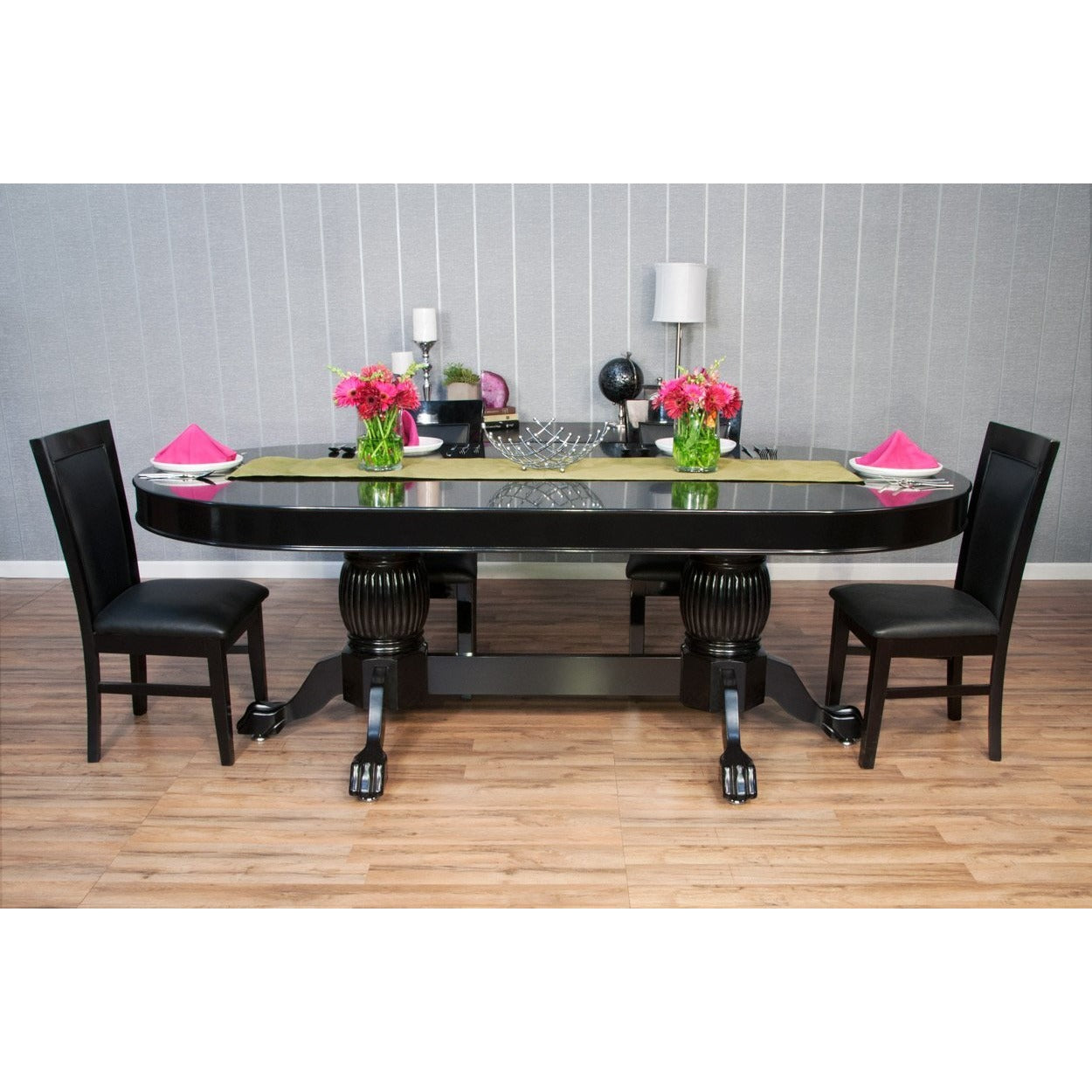 BBO Poker Tables Elite Alpha LED Black Oval Poker Table 10 Person - Upper Livin
