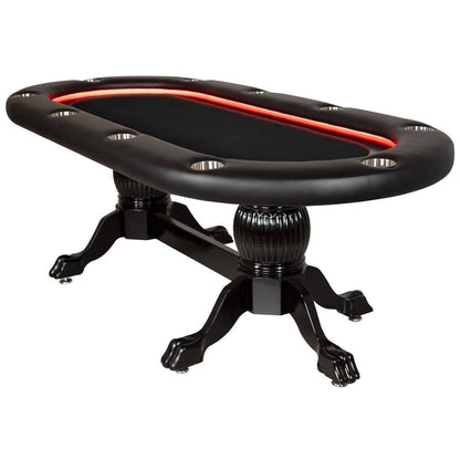 BBO Poker Tables Elite Alpha LED Black Oval Poker Table 10 Person - Upper Livin
