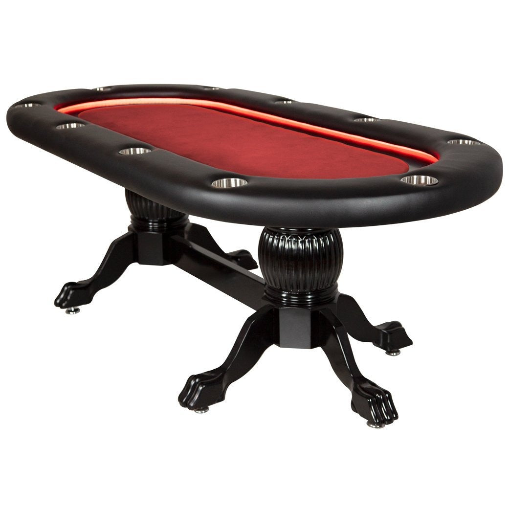 BBO Poker Tables Elite Alpha LED Black Oval Poker Table 10 Person - Upper Livin