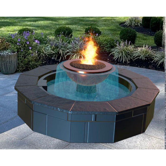 HPC H2Onfire Concrete Fire On Water and Hammered Copper 360° - Upper Livin