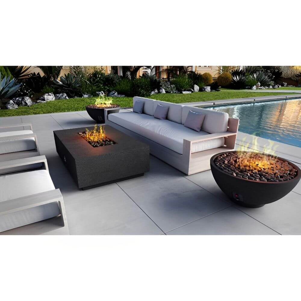 Firegear 56" Sanctuary 1 Rectangular Gas Fire Table- Upper Livin