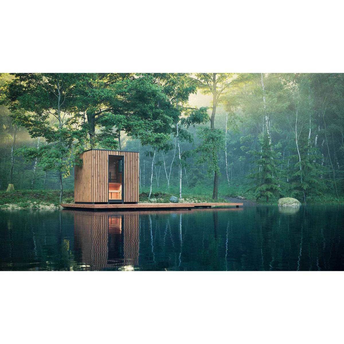 Auroom Garda Wood Outdoor Modular Cabin Sauna Kit, 6 person - Upper Livin