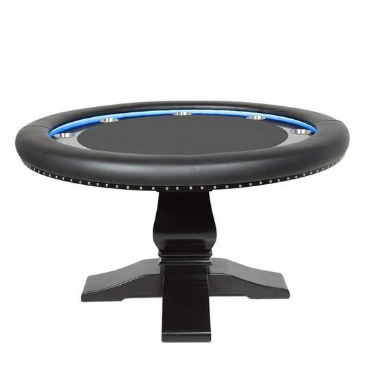 BBO Poker Tables Ginza LED Black Round Poker Table 8 Person - Upper Livin