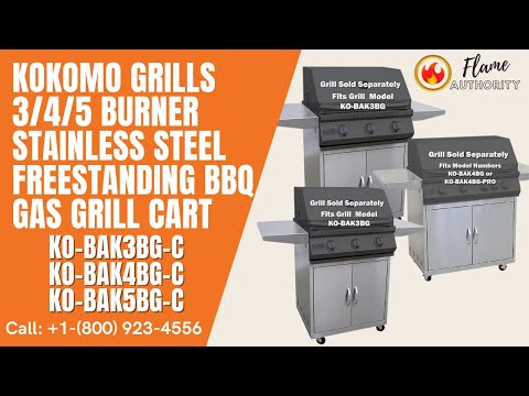KoKoMo Grills Professional 4 Burner 32 Inch BBQ Grill Cart - Upper Livin
