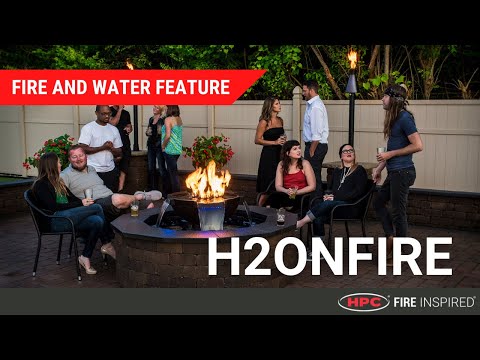 HPC H2Onfire Concrete Fire On Water and Hammered Copper 360° - Upper Livin