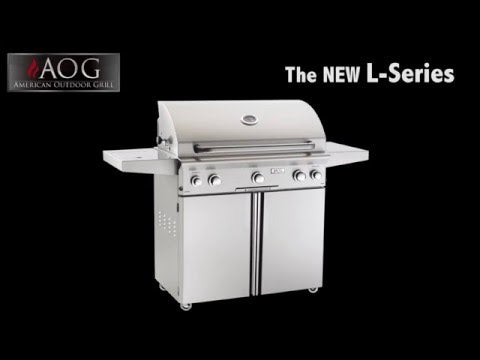 AOG 24" L-Series 2-Burner Gas Grill On In-Ground Post w/ Rotisserie - Upper Livin