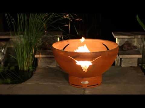 Fire Pit Art Longhorn 36" Handcrafted Carbon Steel Gas Fire Pit - Upper Livin