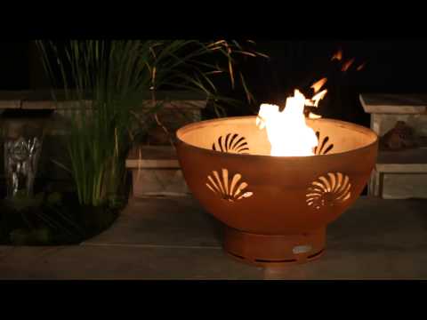 Fire Pit Art 36" Beachcomber Handcrafted Carbon Steel Gas Fire Pit - Upper Livin