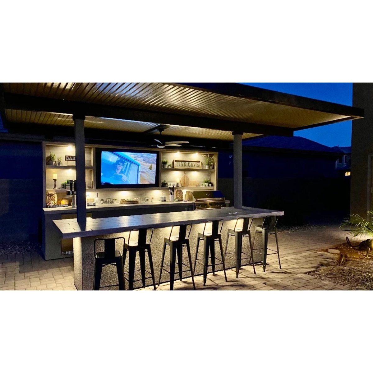 KoKoMo Grills Fantasy Island Outdoor Kitchen 20'x20' (70" TV) - Upper Livin