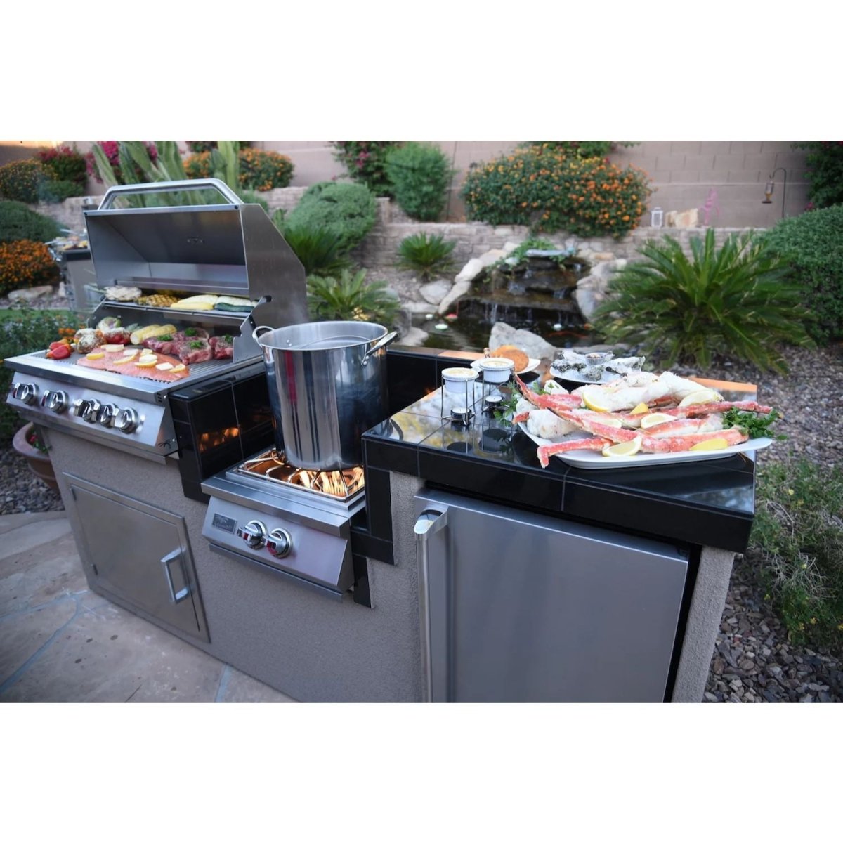 KoKoMo Grills Power 4 Burner 32 in Built-In BBQ Grill Island - Upper Livin