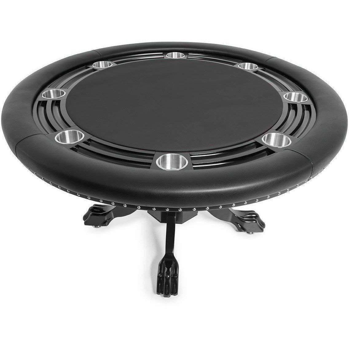 BBO Poker Tables Nighthawk Black Round Poker Table 8 Person - Upper Livin