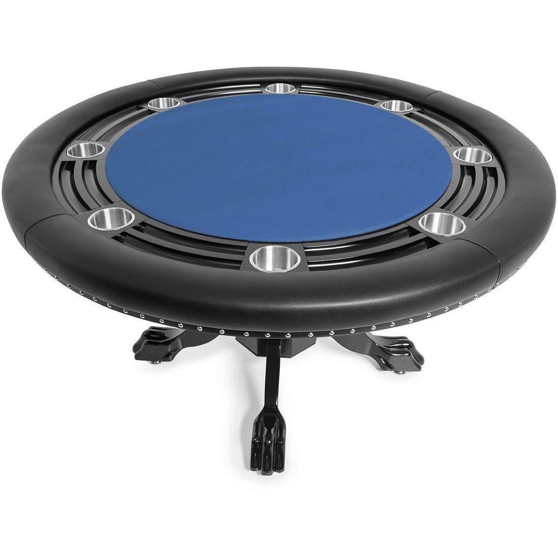 BBO Poker Tables Nighthawk Black Round Poker Table 8 Person - Upper Livin