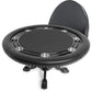 BBO Poker Tables Nighthawk Black Round Poker Table 8 Person - Upper Livin