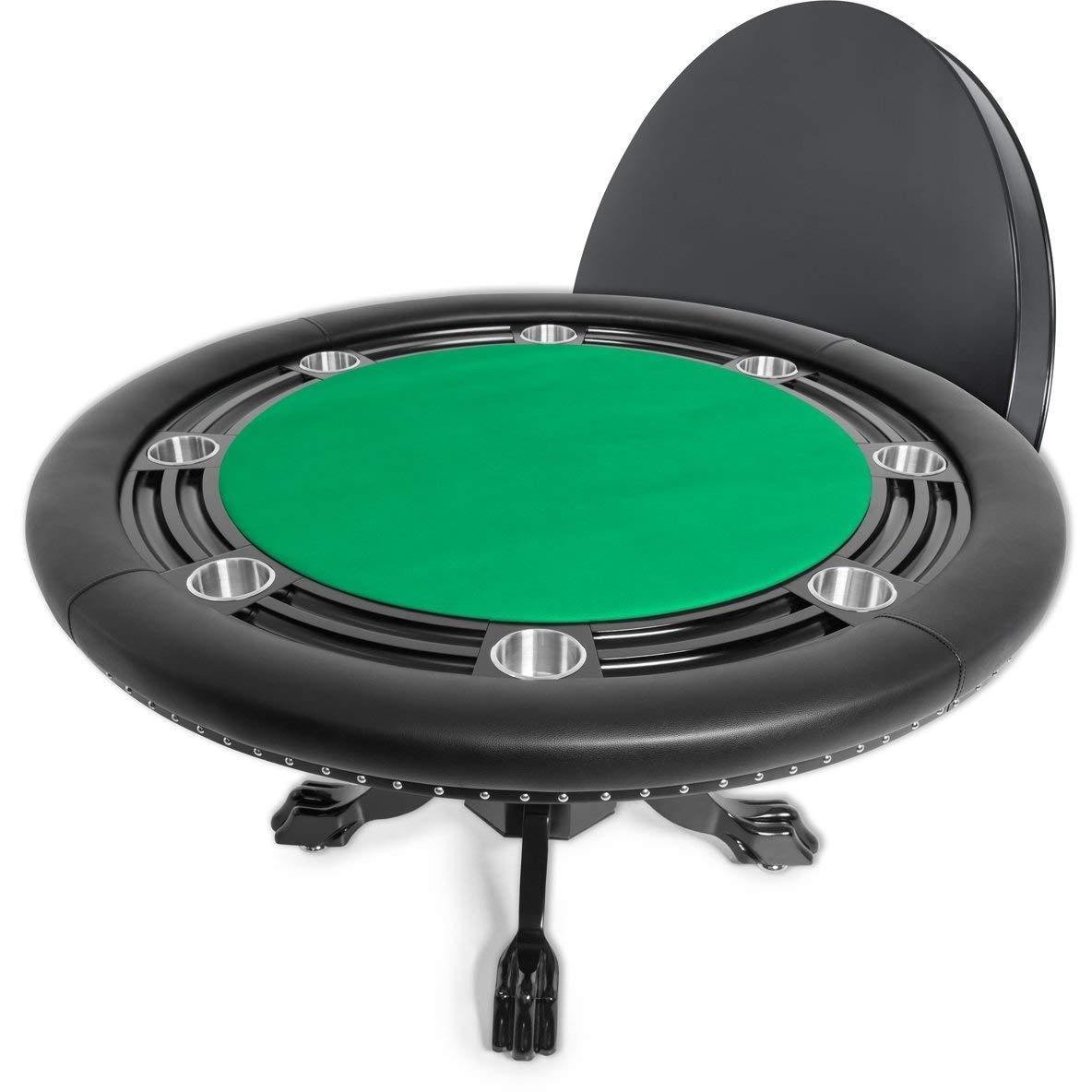 BBO Poker Tables Nighthawk Black Round Poker Table 8 Person - Upper Livin