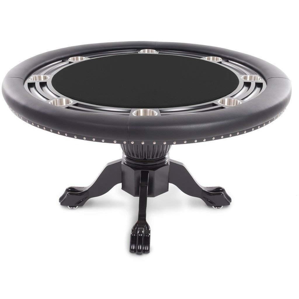 BBO Poker Tables Nighthawk Black Round Poker Table 8 Person - Upper Livin