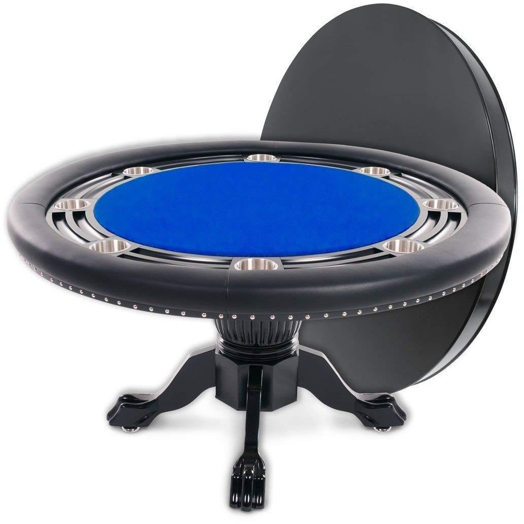 BBO Poker Tables Nighthawk Black Round Poker Table 8 Person - Upper Livin