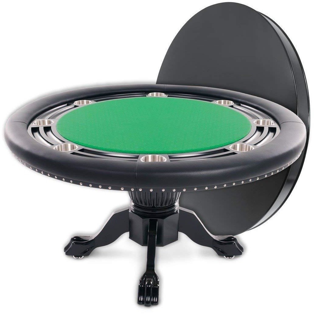 BBO Poker Tables Nighthawk Black Round Poker Table 8 Person - Upper Livin