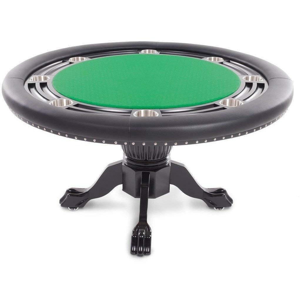 BBO Poker Tables Nighthawk Black Round Poker Table 8 Person - Upper Livin