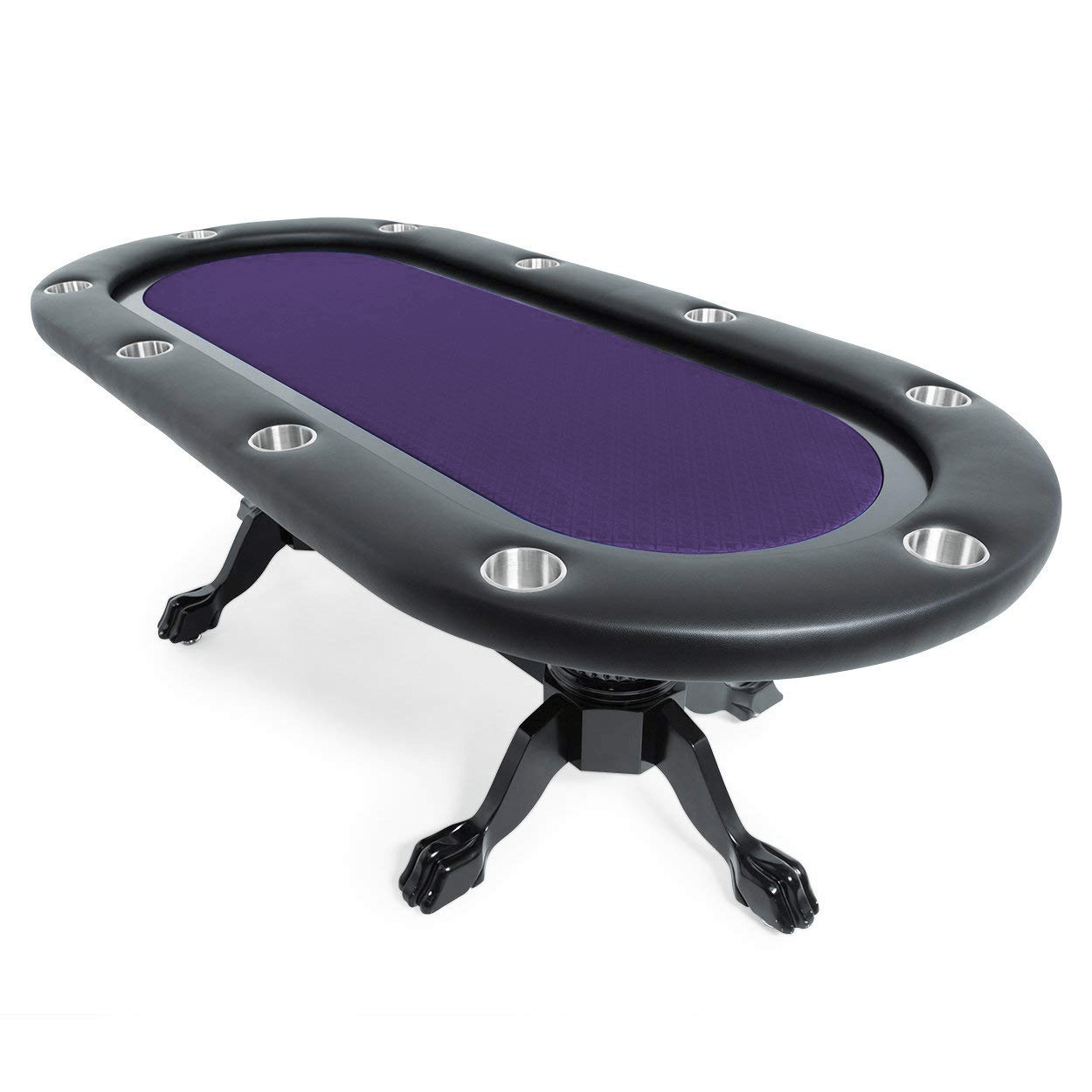 BBO Poker Tables Elite Black Oval Poker Table 10 Person - Upper Livin