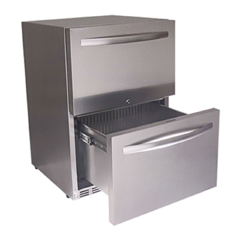 RCS Grills Stainless Two Drawer Refrigerator-UL Rated - Upper Livin