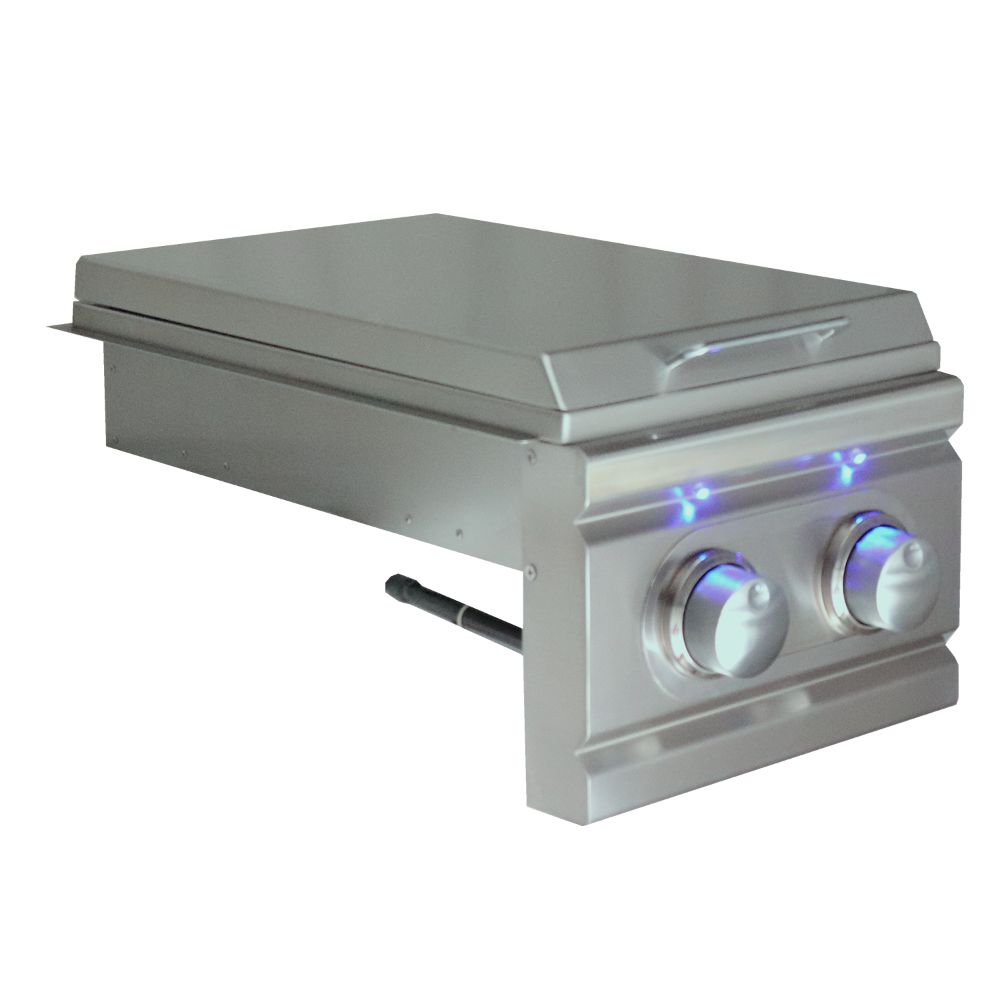 RCS Grills Cutlass Pro Double Side Burner Slide-in W/Blue LED - Upper Livin