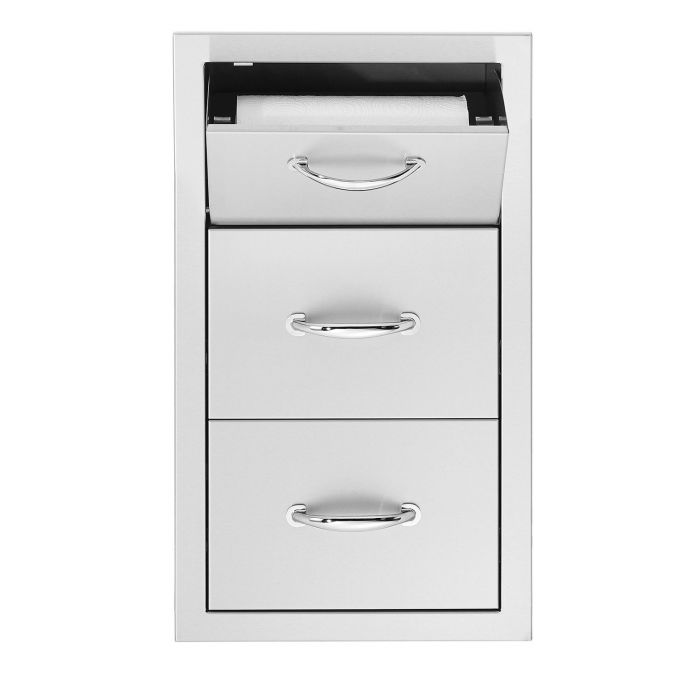Summerset 17" Vertical 2-Drawer and Paper Towel Holder Combo - Upper Livin