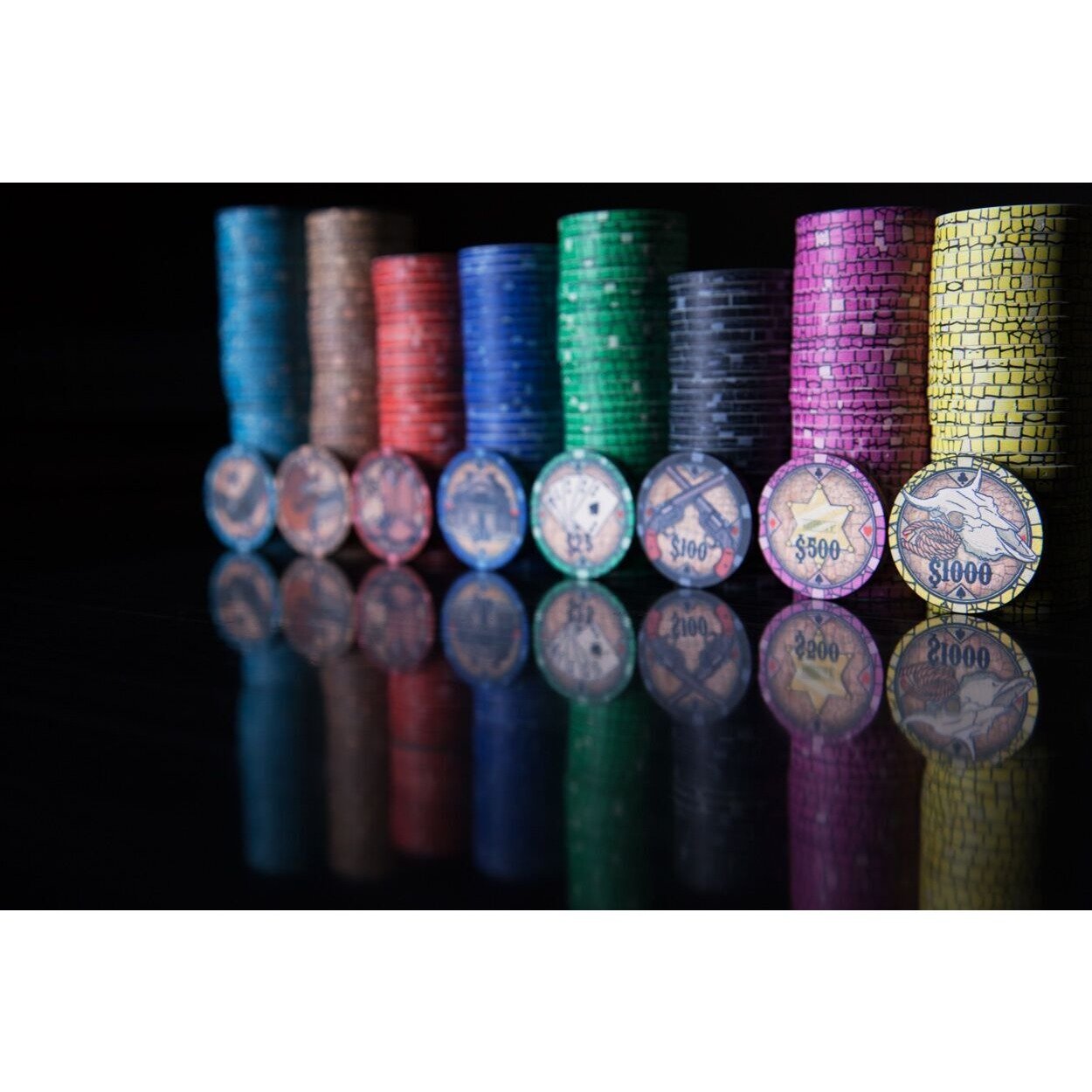 BBO Poker Tables Howdy Cowboy 500 Piece Ceramic Poker Chip Set 10 gram - Upper Livin