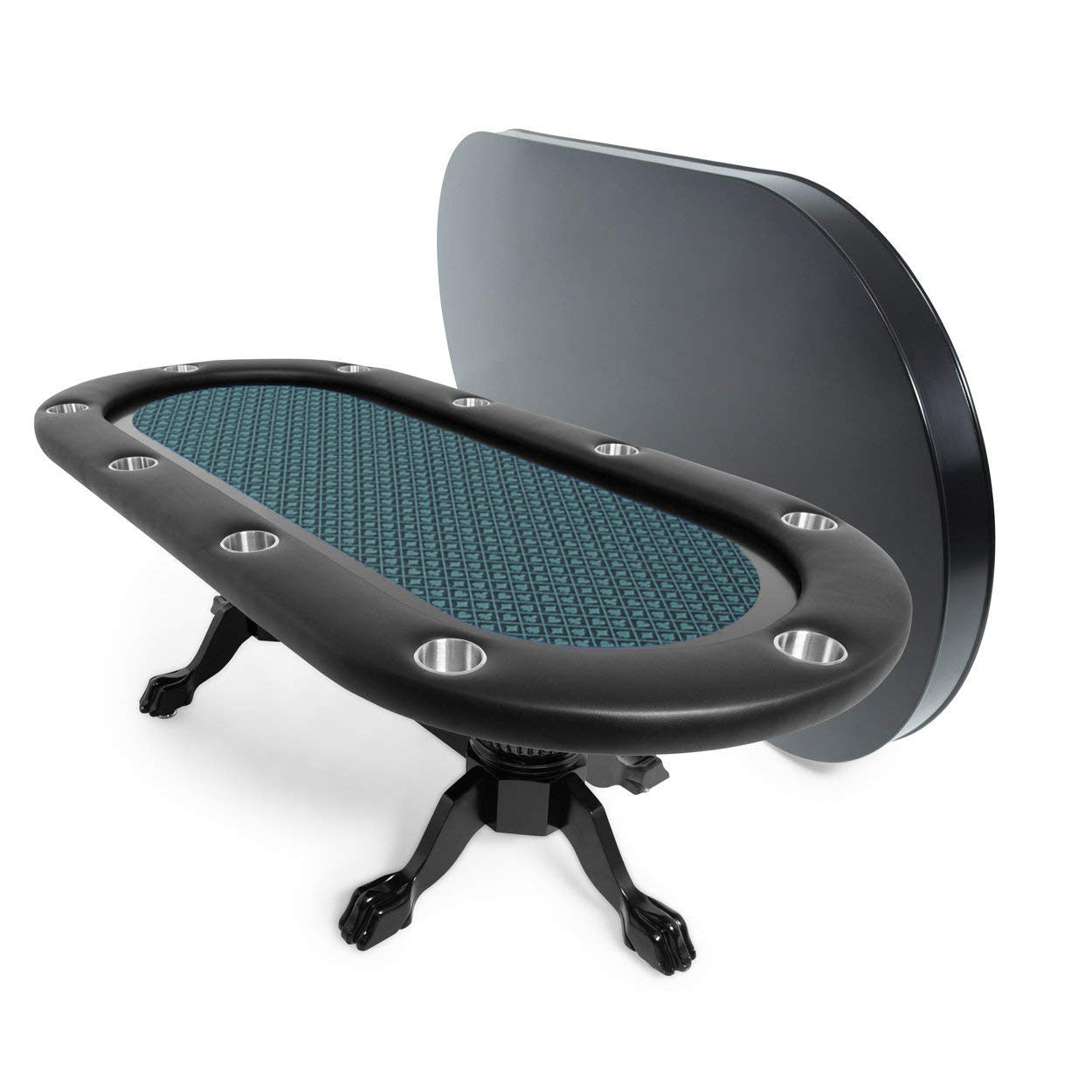BBO Poker Tables Elite Black Oval Poker Table 10 Person - Upper Livin