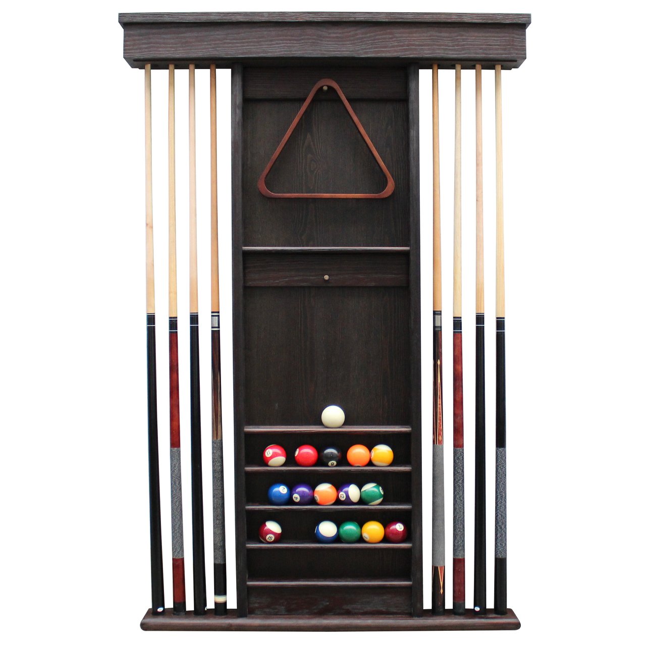 Playcraft Premium Hardwood Billiard Wall Rack - Upper Livin